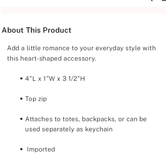 ๐ VS HEART POUCH KEYCHAIN ๐ - Picture 4 of 5